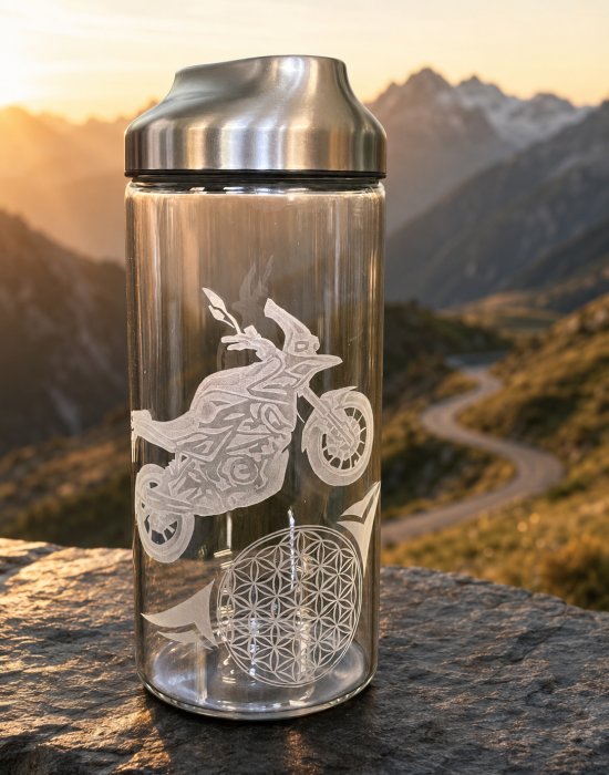 Glasdose Motorrad