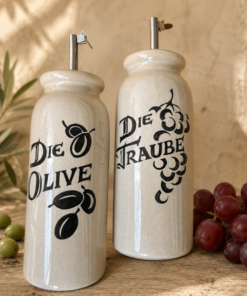 Öl und Essigflasche Olive Traube